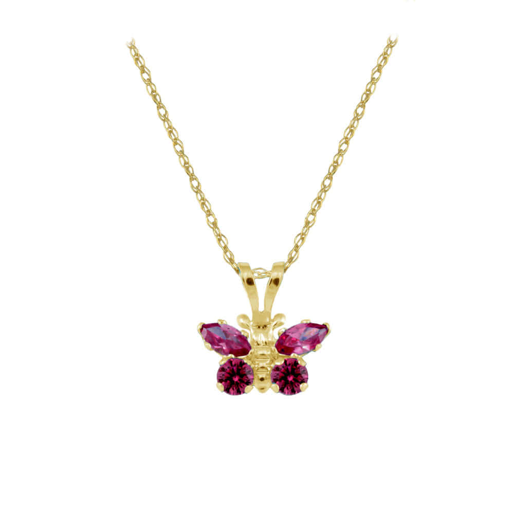 Sleek Ruby Butterfly Necklace – Andaaz Jewelers